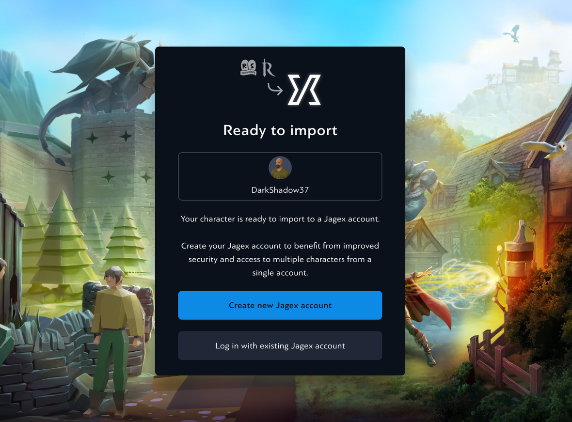 Upgrade your RuneScape character to Jagex account – Support